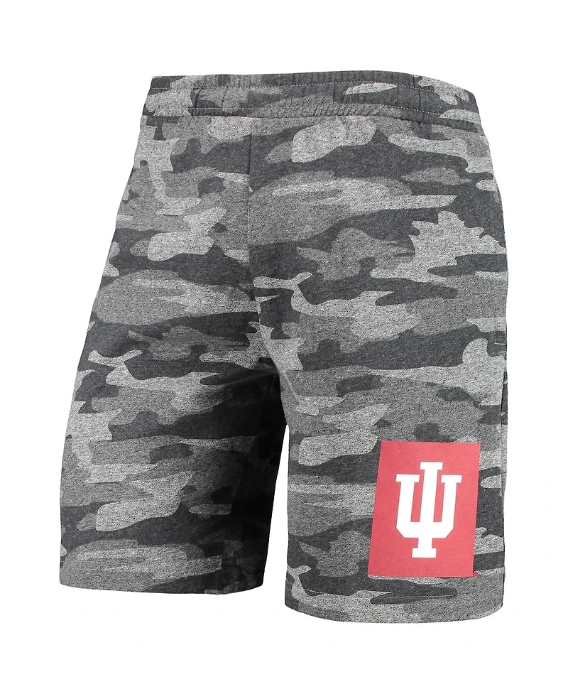 Men's Concepts Sport Charcoal, Gray Indiana Hoosiers Camo Backup Terry Jam Lounge Shorts