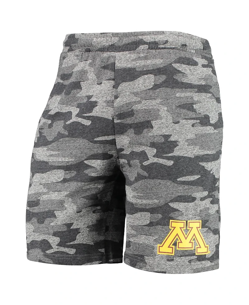 Men's Concepts Sport Charcoal, Gray Minnesota Golden Gophers Camo Backup Terry Jam Lounge Shorts