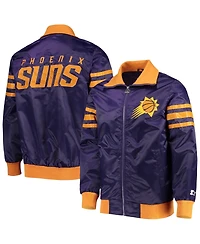 Men's Starter Purple Phoenix Suns The Captain Ii Full-Zip Varsity Jacket