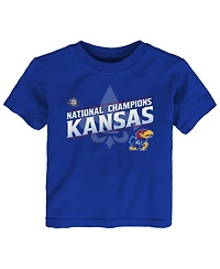 Toddler Girls and Boys Royal Kansas Jayhawks 2022 Ncaa Men's Basketball National Champions Bracket T-shirt