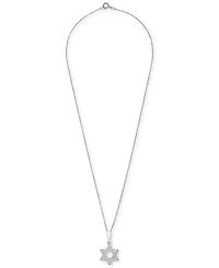 Wrapped Diamond Star of David 18" Pendant Necklace (1/10 ct. t.w.) in 10k White or Yellow Gold, Created for Macy's