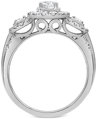 Diamond Triple Halo Engagement Ring (1 ct. t.w.) in 14k White Gold