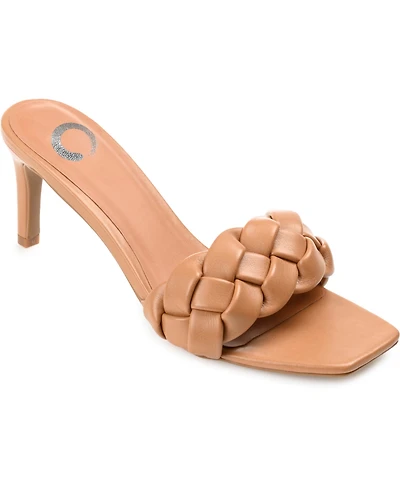 Journee Collection Women's Hattie Braided Square Toe Sandals