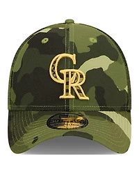 Men's New Era Camo Colorado Rockies 2022 Armed Forces Day 39THIRTY Flex Hat