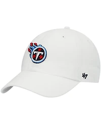 Men's '47 White Tennessee Titans Clean Up Adjustable Hat