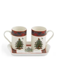 Christmas Tree Tartan 2-Piece Mug & Tray Set