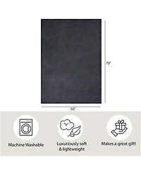 French Connection Plush Oversized Throw, 50" x 70"
