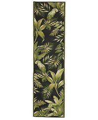Liora Manne' Marina Jungle Leaves 1'11" x 7'6" Runner Outdoor Area Rug