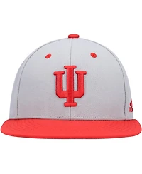 Men's adidas Gray Indiana Hoosiers On-Field Baseball Fitted Hat