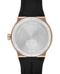Movado Men's Swiss Fusion Bold Black Silicone Strap Watch 42mm