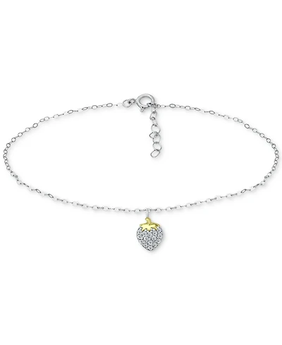 Giani Bernini Cubic Zirconia Strawberry Charm Ankle Bracelet, Created for Macy's