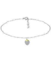 Giani Bernini Cubic Zirconia Strawberry Charm Ankle Bracelet, Created for Macy's