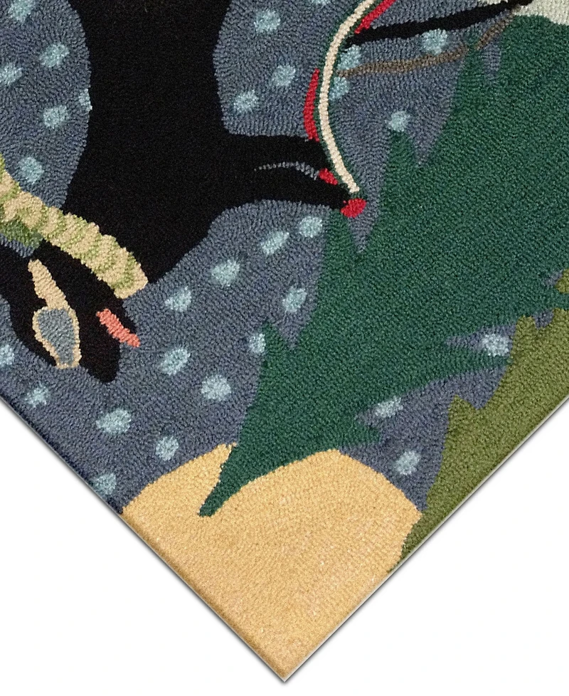 Liora Manne' Frontporch Sledding Dog 2' x 3' Outdoor Area Rug