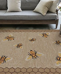 Liora Manne' Frontporch Honeycomb Bee 5' x 7'6" Outdoor Area Rug