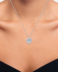 Diamond Accent & Enamel Pride Double Heart 18" Pendant Necklace in Sterling Silver
