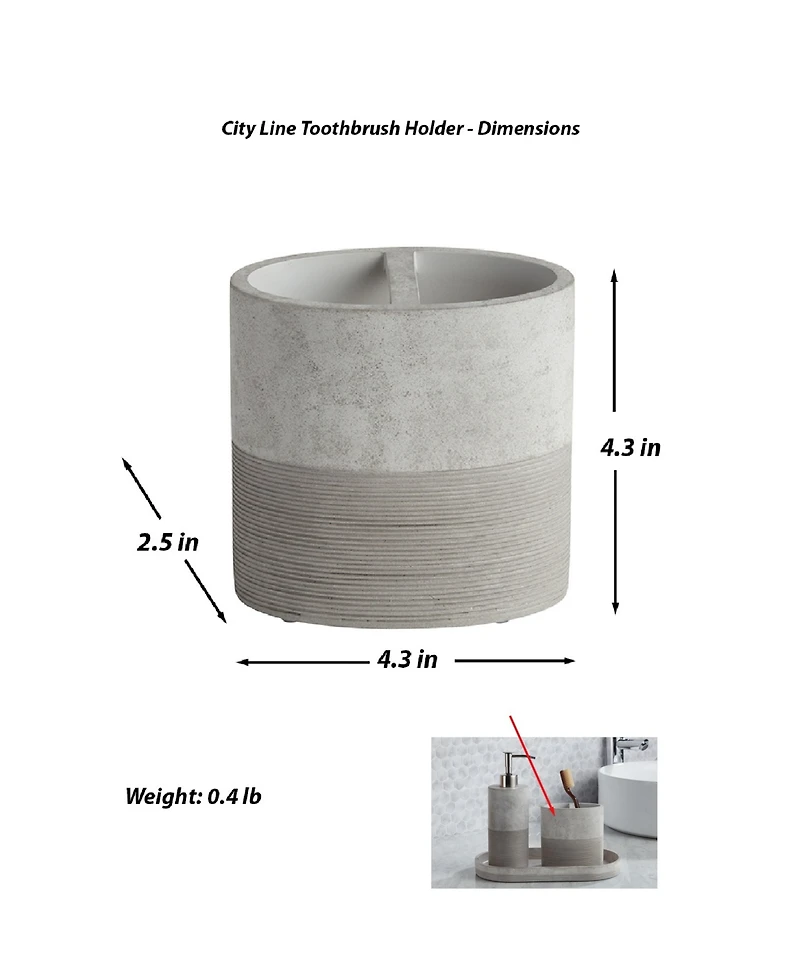 Roselli Trading Company City Line 3 Piece Bathroom Accessory Set