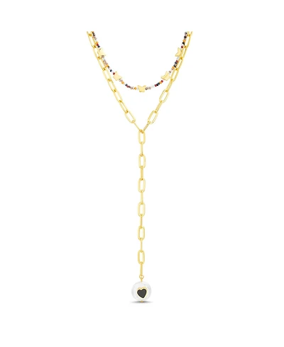 kensie Heart Pendant Y Necklace Set