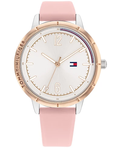 Tommy Hilfiger Women's Pink Silicone Strap Watch 38mm