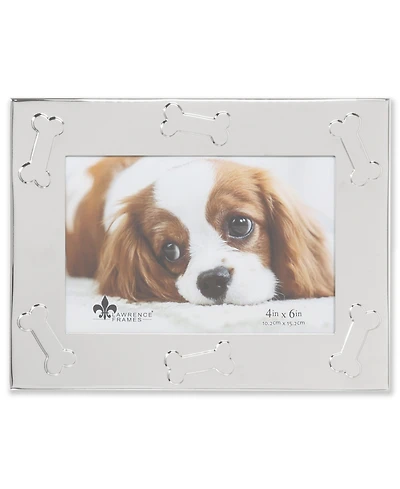 Dog Bone Design Metal Dog Picture Frame, 4" x 6"