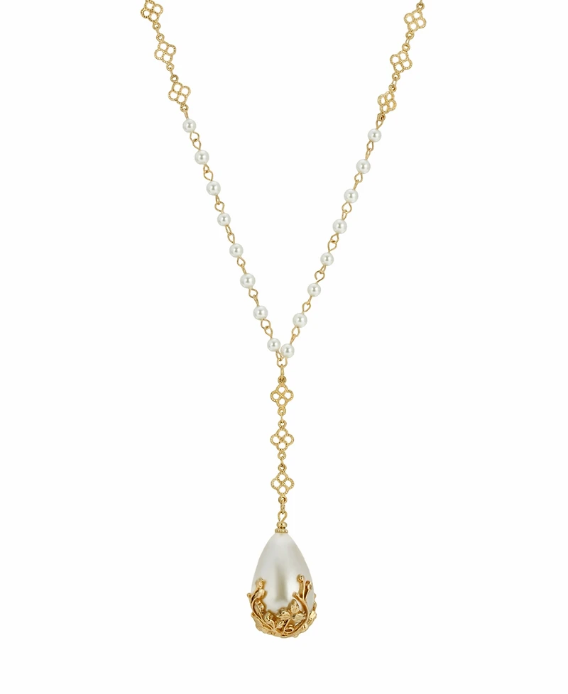 Women's Imitaion Pearl Y Necklace
