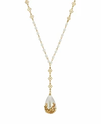 Women's Imitaion Pearl Y Necklace