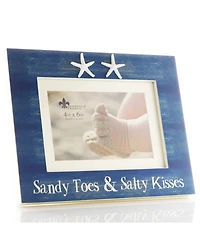Shell Design Sandy Toes and Salty Kisses Beach Picture Frame, 4" x 6 or 5" x 7 "