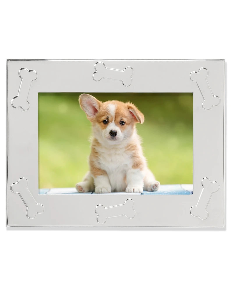 Dog Bone Design Metal Dog Picture Frame, 4" x 6"