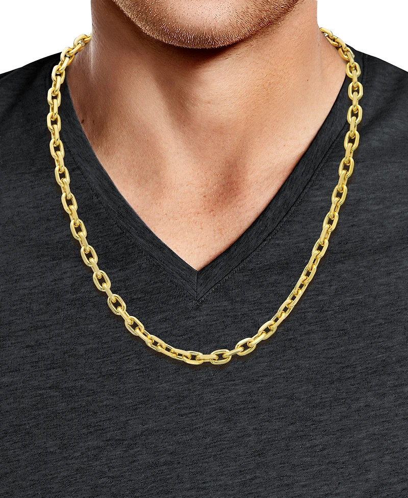 Men's Rolo Link 22" Chain Necklace in 14k Gold-Plated Sterling Silver