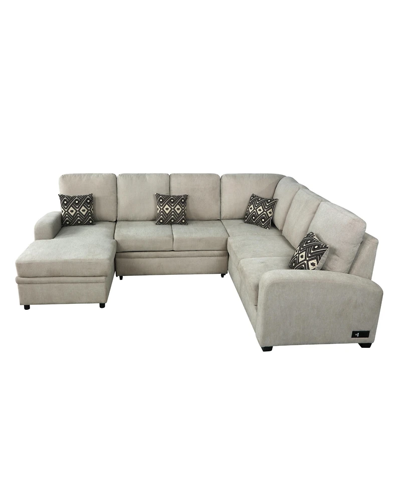 Serta Mae Sectional Sofa with Power and Usb Ports