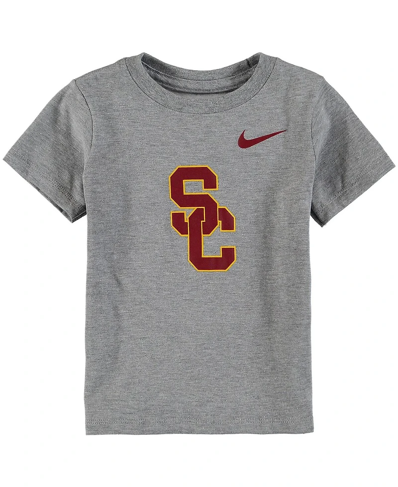 Boys and Girls Toddler Nike Heathered Gray Usc Trojans Logo T-shirt