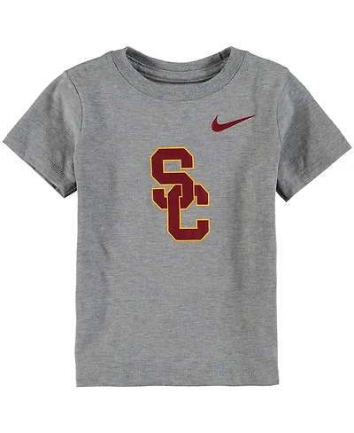 Boys and Girls Toddler Nike Heathered Gray Usc Trojans Logo T-shirt