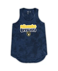 Women's Concepts Sport Navy Milwaukee Brewers Plus Cloud Tank Top and Shorts Sleep Set