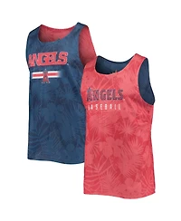 Men's Foco Red, Navy Los Angeles Angels Floral Reversible Mesh Tank Top
