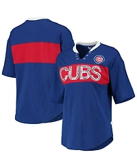 Women's Touch Royal and Red Chicago Cubs Lead Off Notch Neck T-shirt