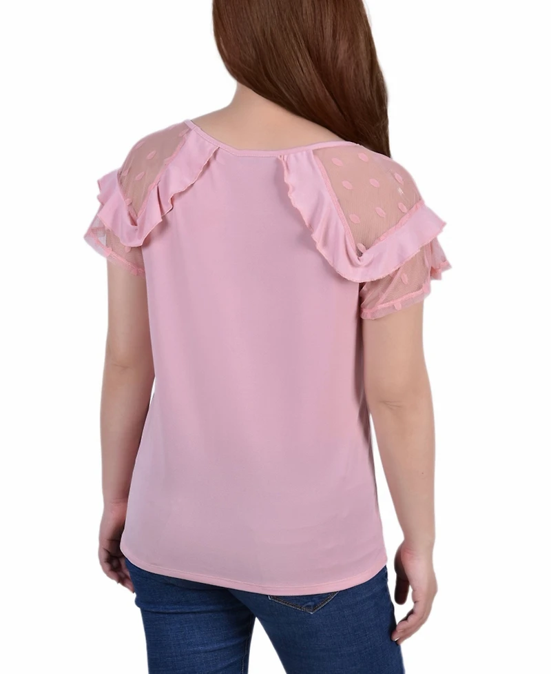 Petite Short Dot Sleeve Top