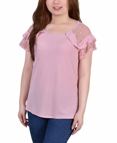 Petite Short Dot Sleeve Top