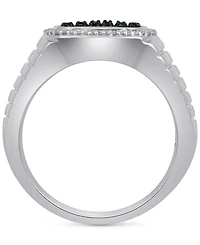 Men's Black & White Diamond Ring (3/4 ct. t.w.) in Sterling Silver