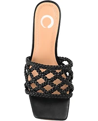 Journee Collection Women's Evvie Braided Block Heel Sandals