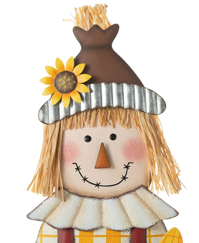 Glitzhome Metal Scarecrow Yard Stake Standing Hanging Sign, 37.25"