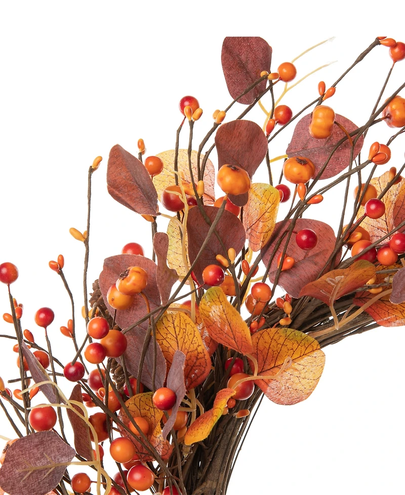 Glitzhome Fall Eucalyptus Berry Wreath, 22"