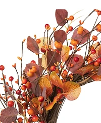 Glitzhome Fall Eucalyptus Berry Wreath, 22"