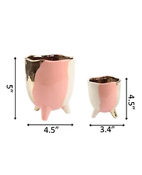 Flora Bunda Three-tone Footed Ceramic Planter
