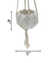 Flora Bunda Ceramic Macrame Hanging Planter
