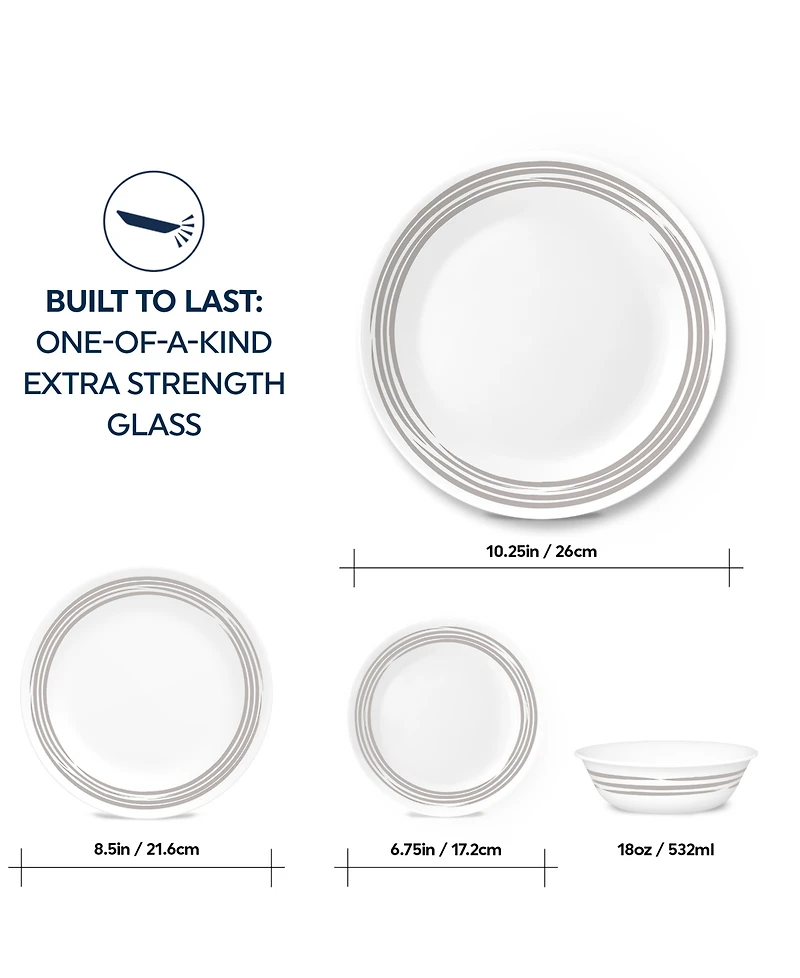 Corelle Brushed 16 Pc. Dinnerware Set, Service for 4