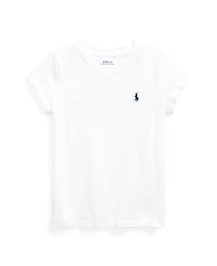 Polo Ralph Lauren Toddler and Little Girls Short Sleeve Cotton Jersey V-Neck T-shirt