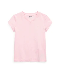 Polo Ralph Lauren Toddler and Little Girls Short Sleeve Cotton Jersey V-Neck T-shirt