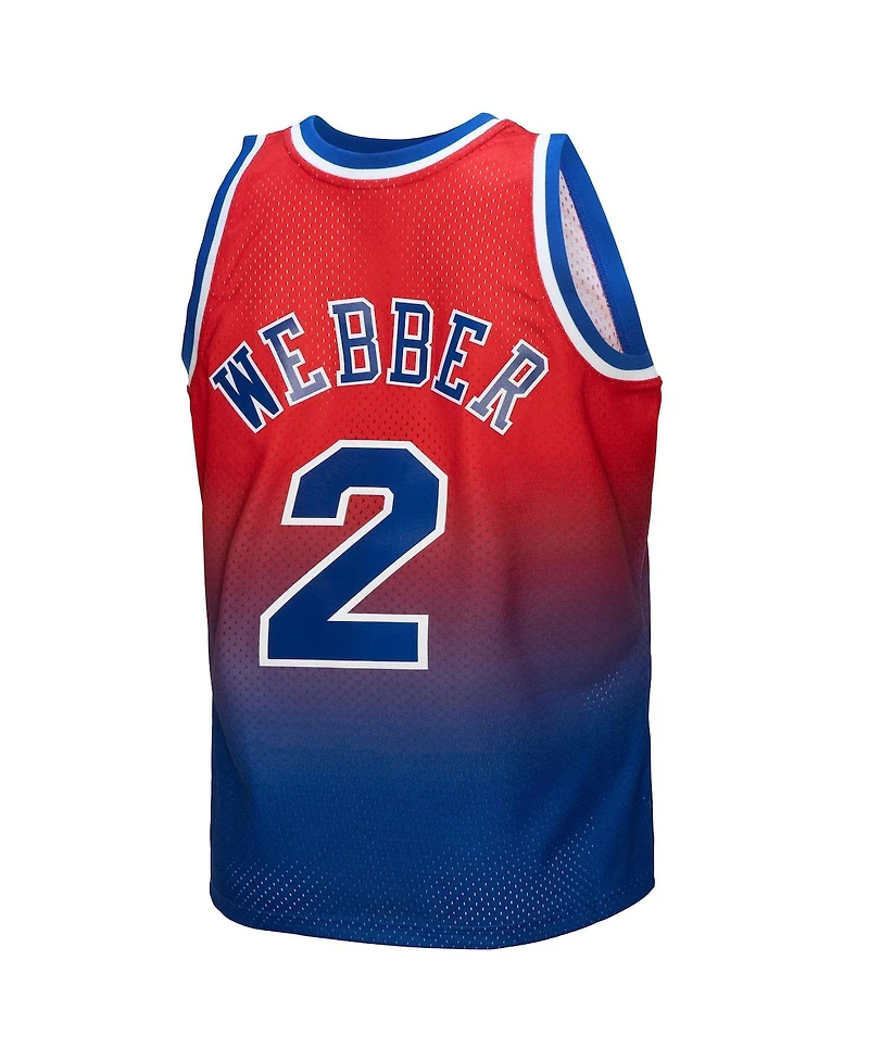 Men's Mitchell & Ness Chris Webber Royal, Red Washington Bullets 1994/95 Hardwood Classics Fadeaway Swingman Player Jersey