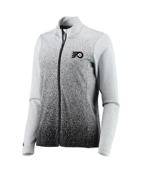 Women's Antigua White, Black Philadelphia Flyers Guide Desert Dry Full-Zip Jacket