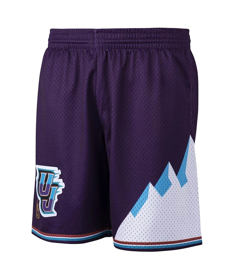 Men's Mitchell & Ness Purple Utah Jazz Hardwood Classics Primary Logo Swingman Shorts