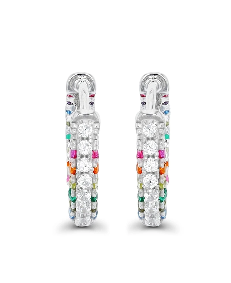 Multicolor Hoop Earrings in Sterling Silver